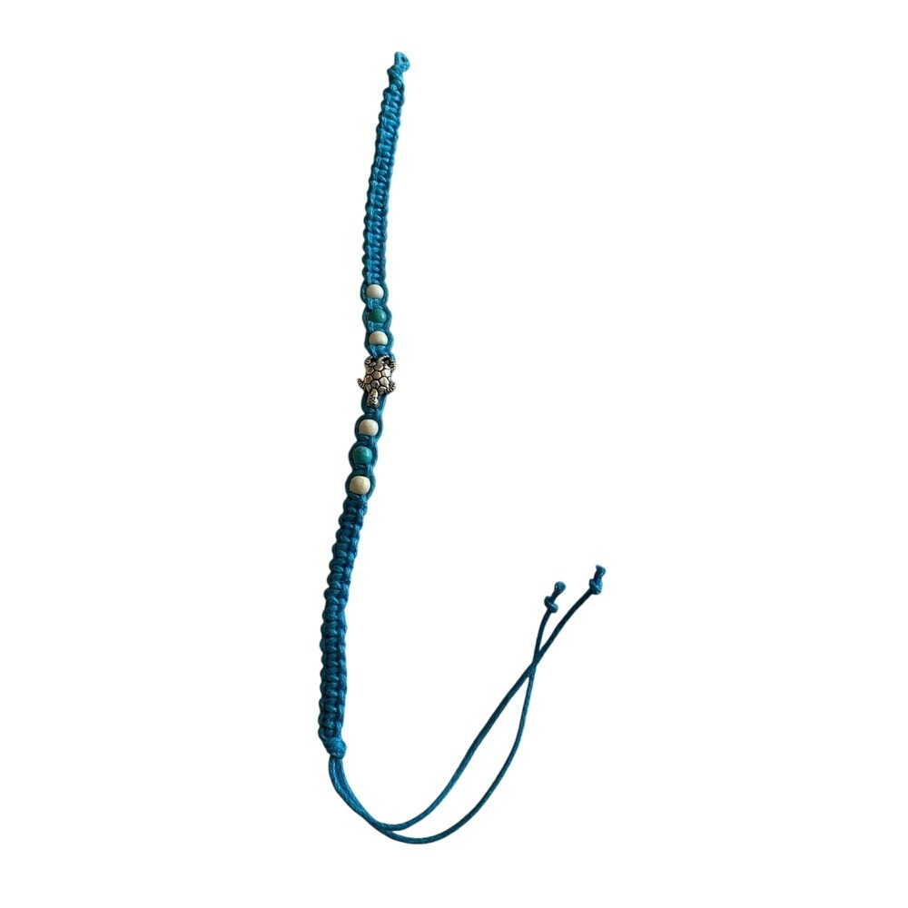 Turtle Bracelet Kids‎ Beaded Macrame Adjustable Blue Charm Jewelry